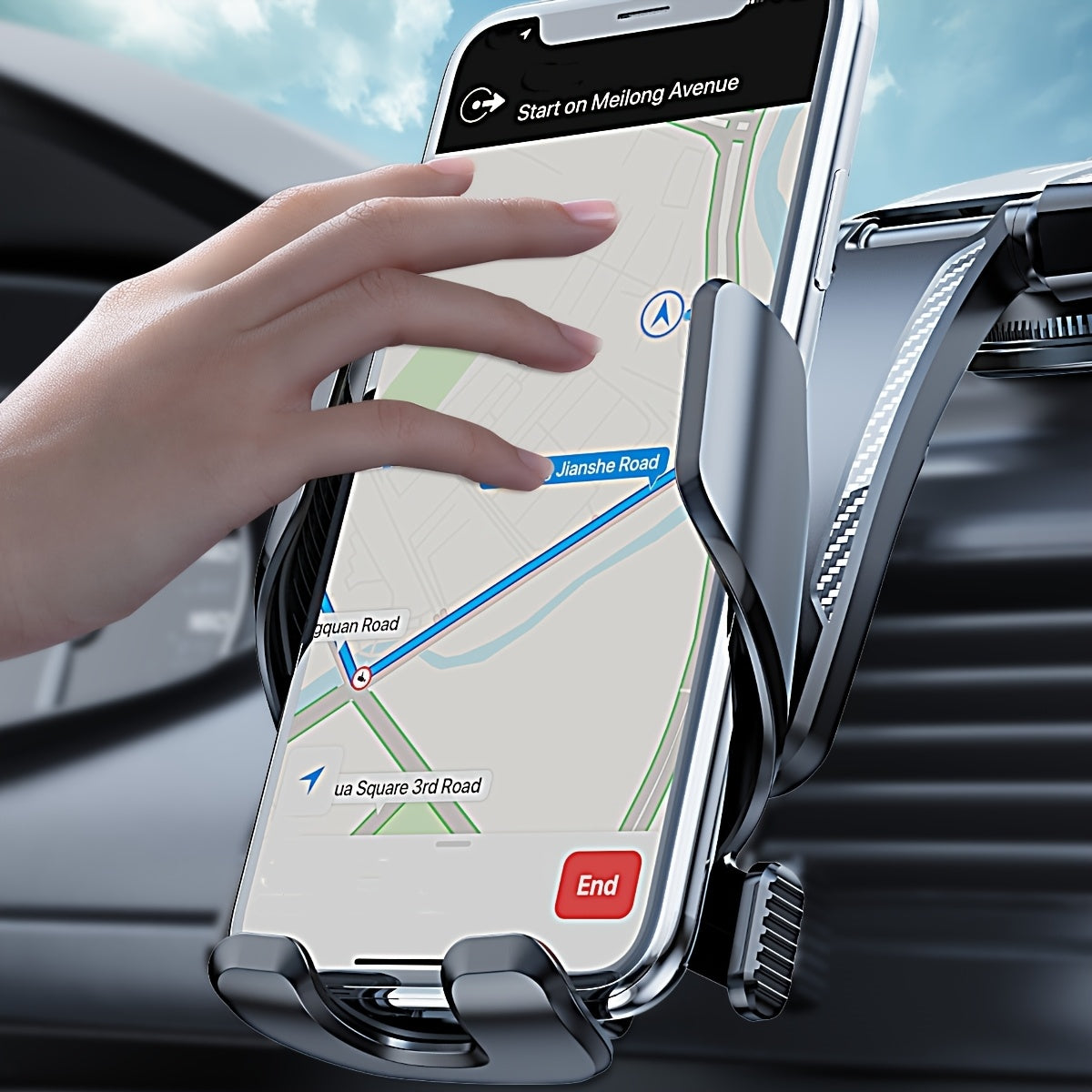 Soporte universal para teléfono de coche, de ABS, con soporte de ventilación, rotación de 360 grados, duradero