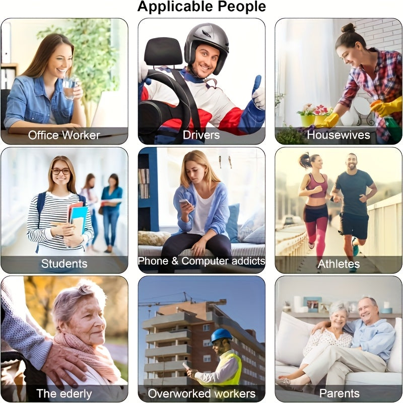 USB quvvatlangan ko'chma massajer, displey bilan, 8 ta intensivlik darajasi va 6 ta rejim, qo'llar/ort/oyoqlar uchun 3 juft jel plastinkalar bilan, telefon uchun Type-C ulanishi, sayohat uchun qulay, mukammal sovg'a uchun