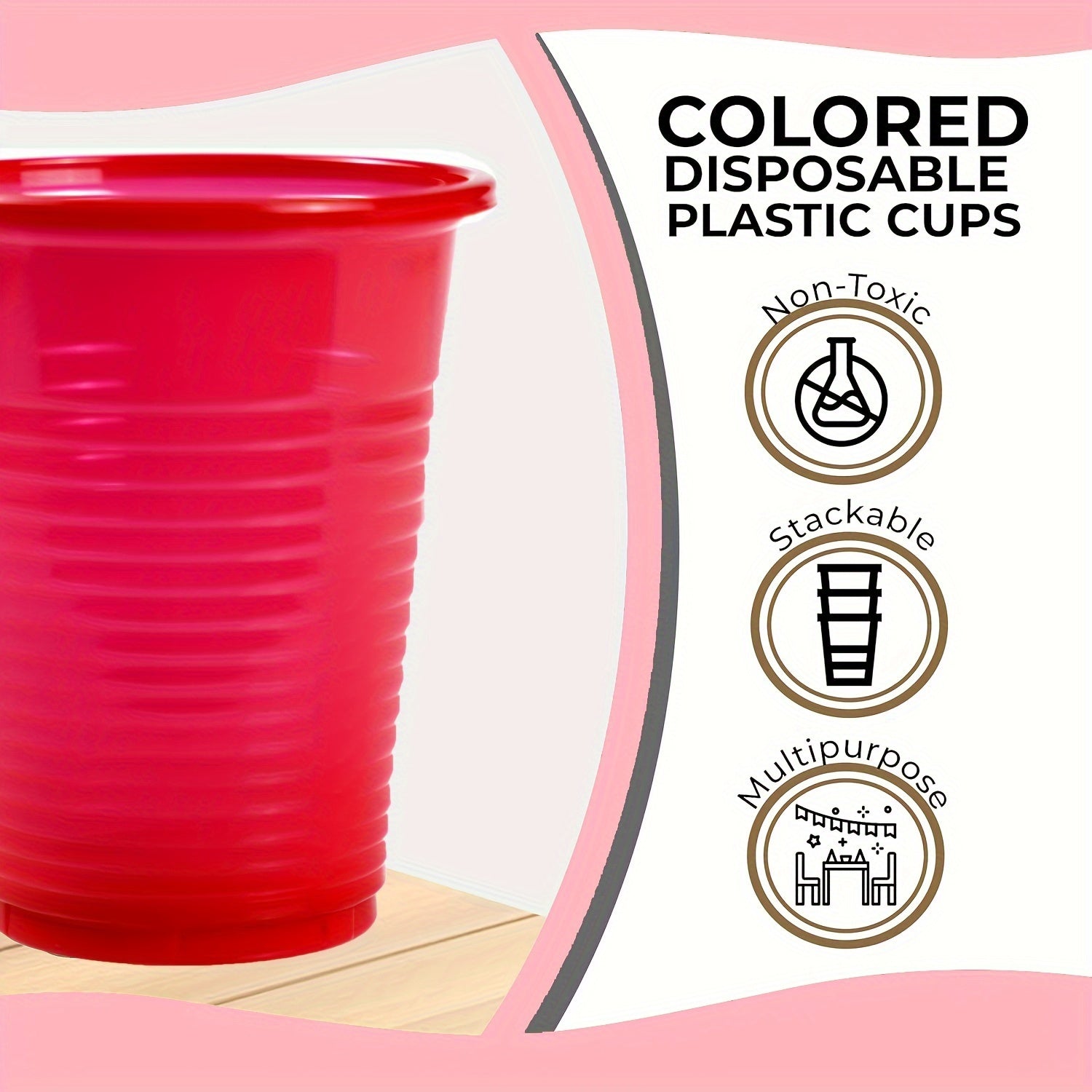 50-100 Pack 7oz Clear Plastic Cups Disposable Party Cups for Indoor Outdoor Events