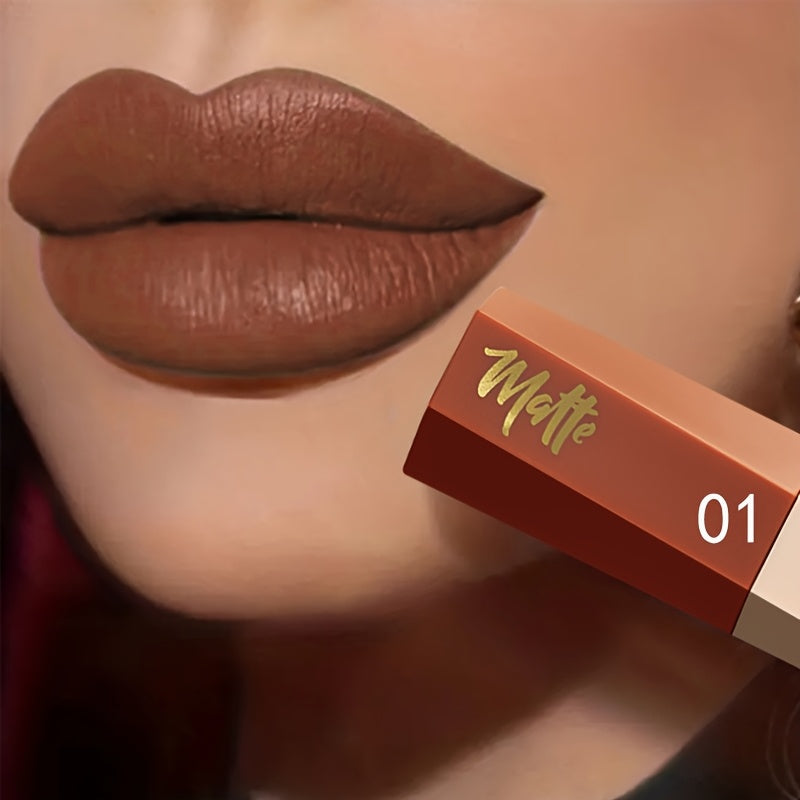 Tinte de labios mate impermeable para mujer, de larga duración, con acabado nude
