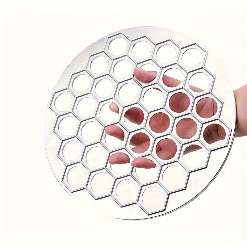 Stainless Steel Dumpling Mold with 37 Hexagonal Cavities 24.99cm Round Ravioli Maker Kitchen Baking Tools