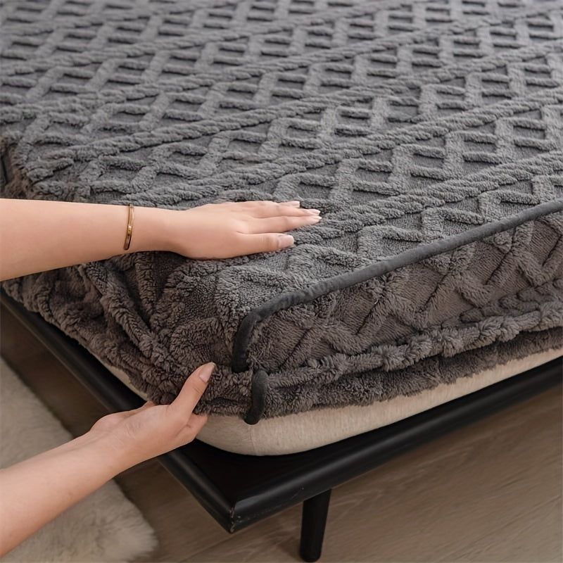 Защитный матрасник Keduoduo осень и зима серого цвета, непромокаемая простыня с утолщенным зашифрованным дизайном для мягкого, комфортного и дышащего сна. Машинная стирка постельного белья для матраса.