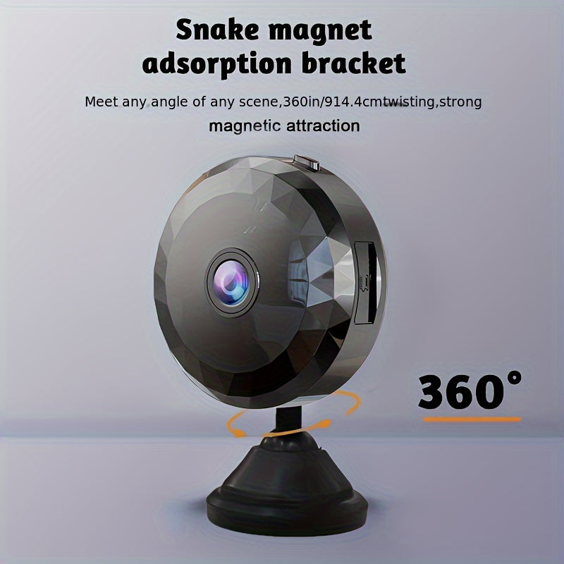 Uy xavfsizligi, avtomobil, uy hayvonlari uchun simsiz WiFi kamera. Ichki/tashqi, portativ, 480p video va 128G maksimal saqlash. Batareya bilan ishlaydigan/USB, ABS material. 2.4GHz ulanish, SD karta kiritilmagan.