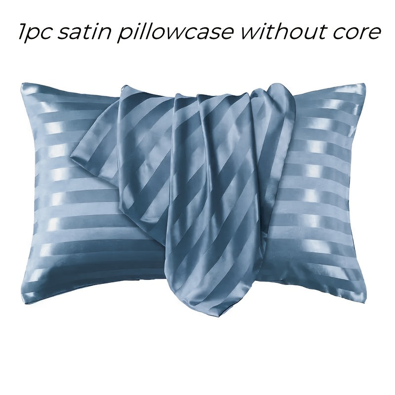 Soft Skin-Friendly Striped Satin Pillowcase with Flap Closure
