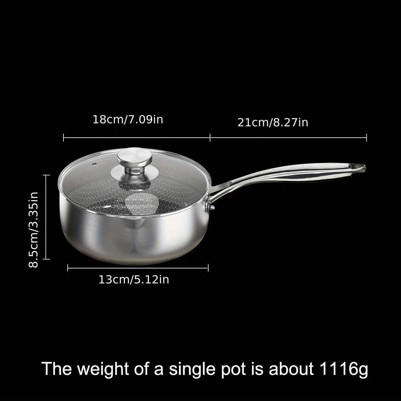 Stainless Steel Saucepan No Coating Dishwasher Safe for Noodles and Kids Meals