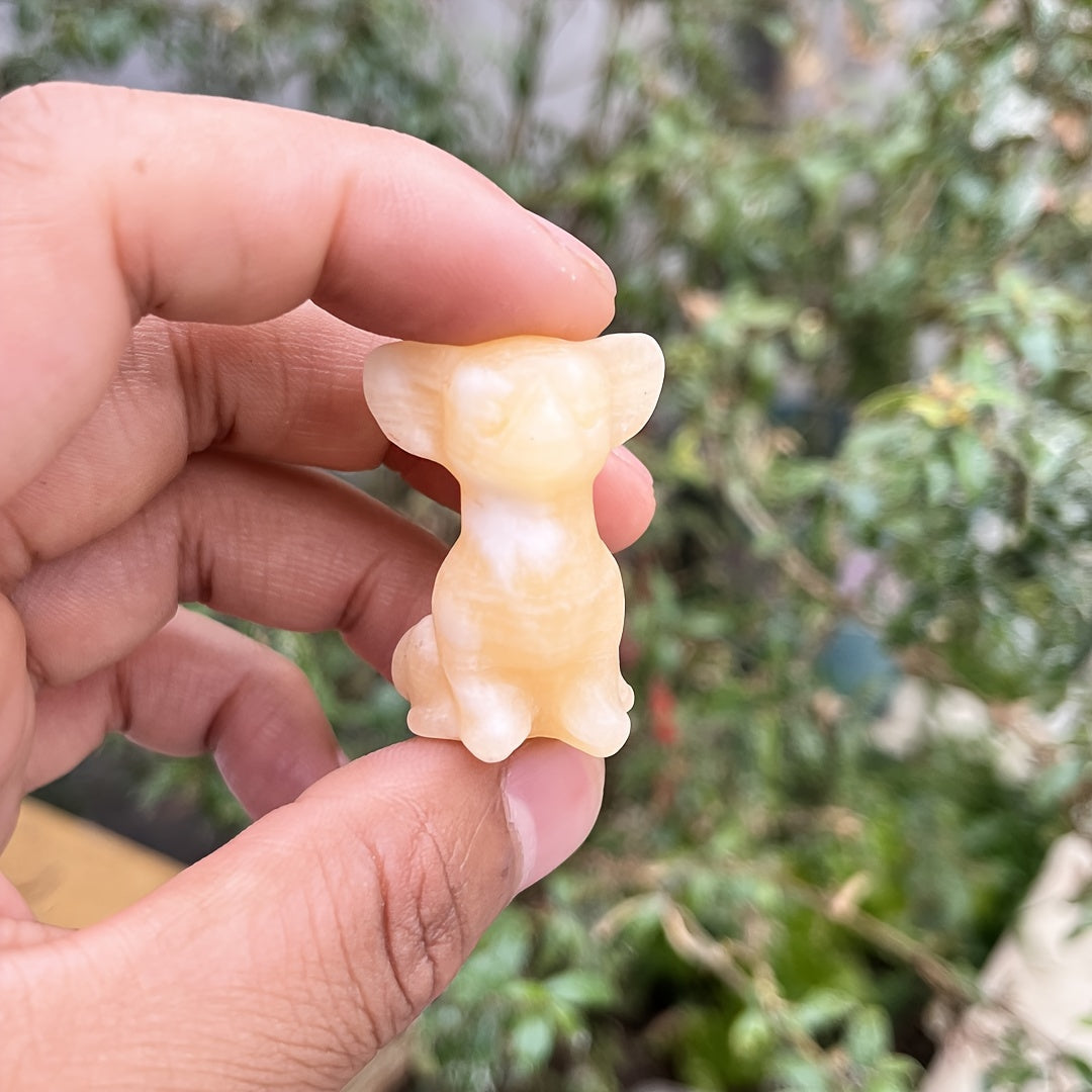 Crystal Chihuahua Dog Carving Natural Crystal Home Decor Office Decor Gift