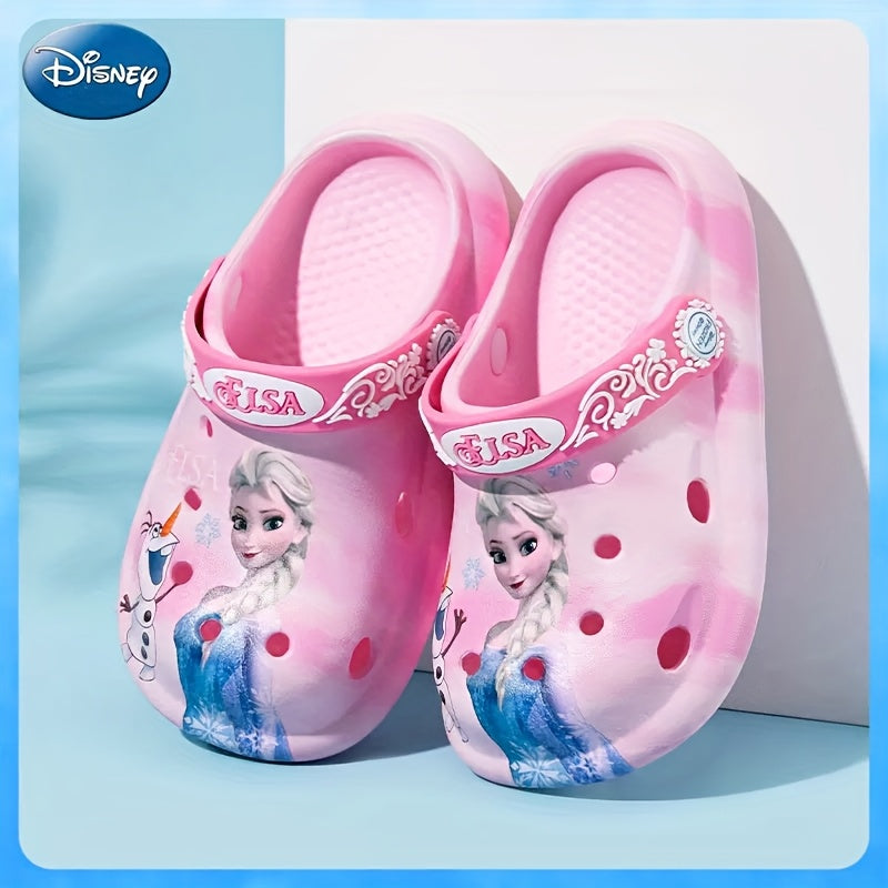 Girls' Summer Elsa Slippers with Soft Sole and Bow for Kids