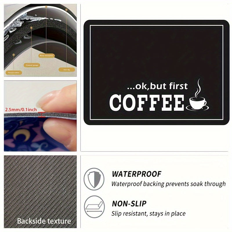 1 dona Qahva Mashinasi Mat, diatom loyidan tayyorlangan, suvni singdiruvchi, sirpanmaydigan, yog'ga chidamli va ifloslanishga qarshi oshxona ish stoliga mos keladi.