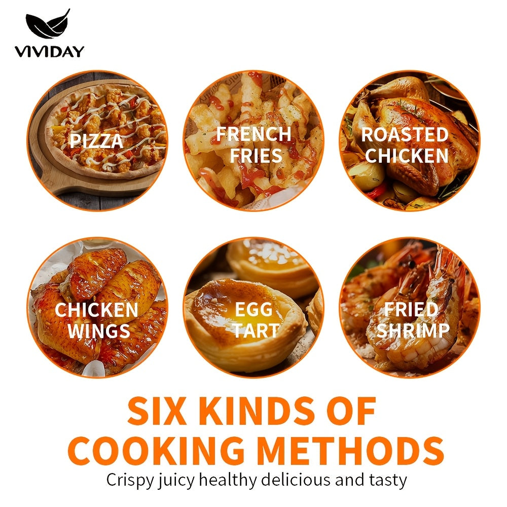 10-Layer Touchscreen Air Fryer Oven with Visible Window Multifunctional Oil-Free Low-Fat Electric European Standard Plug