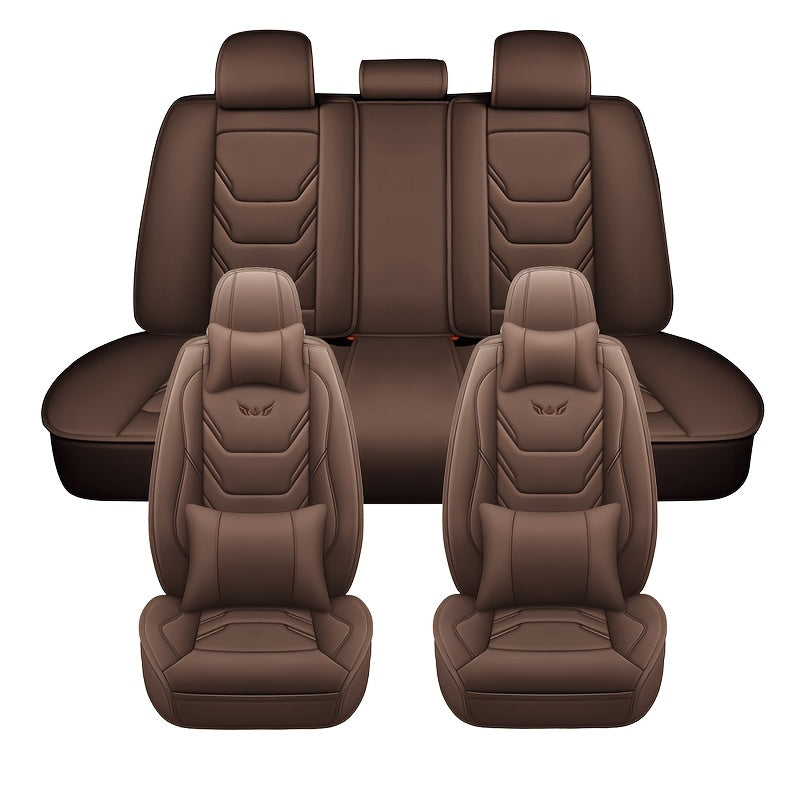 Universal Faux Leather Car Seat Cover Set for All Seats Four Seasons