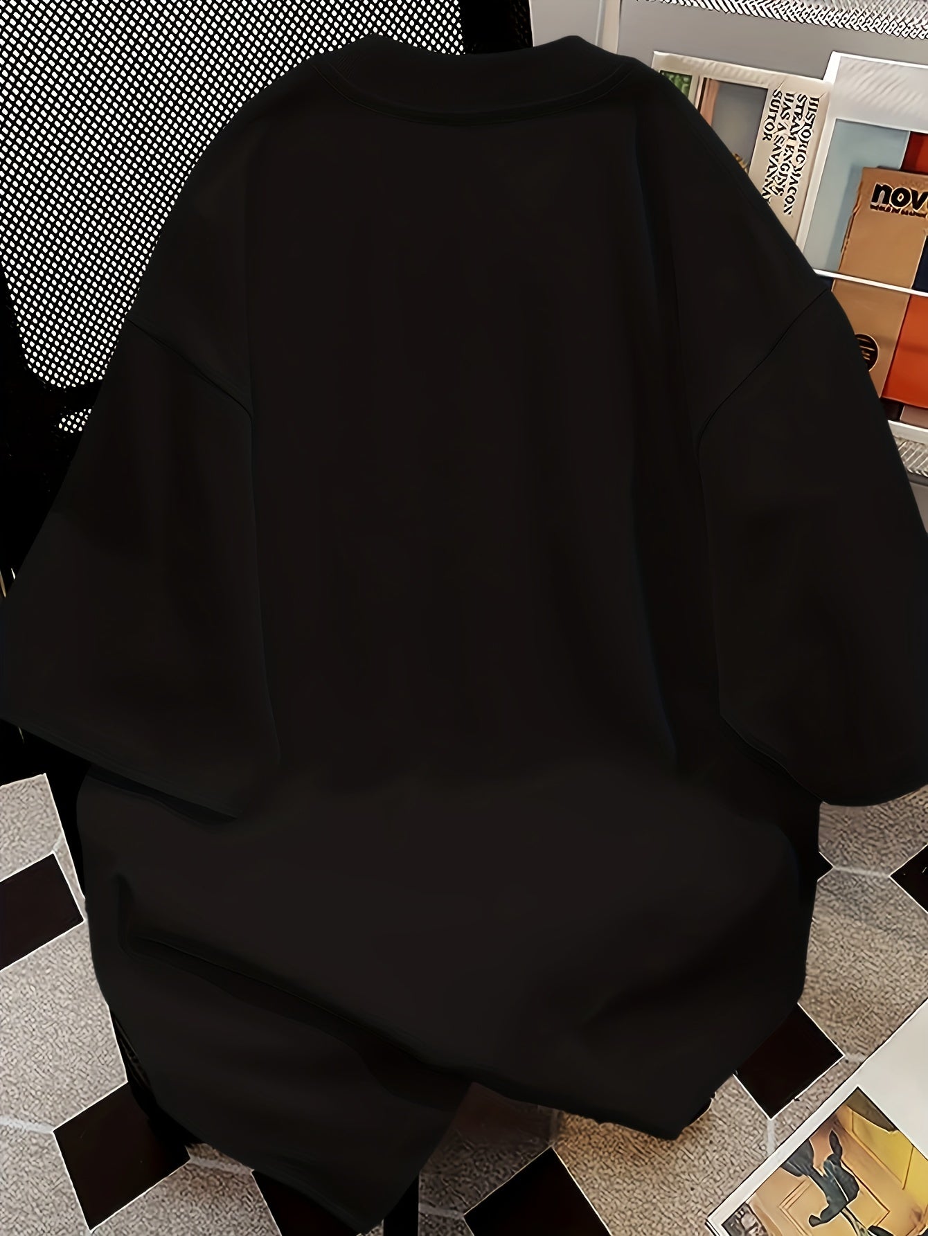 Women’s Cartoon Print Short Sleeve Knit T-Shirt Crew Neck Loose Fit Casual Top