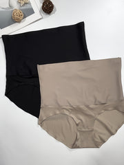 Women's Plus Size Seamless High-Waist Shapewear Tummy Control Panties 2-Pack