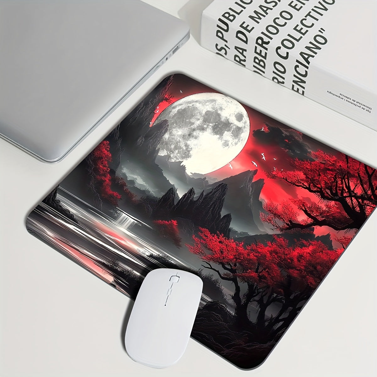 Large Dark Moon Gaming Keyboard Pad with Non-Slip Rubber Base and Precision Stitching