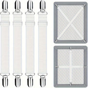 Adjustable Bed Sheet Clips Pack of 2 Heavy Duty Mattress Sheet Holders Elastic Straps