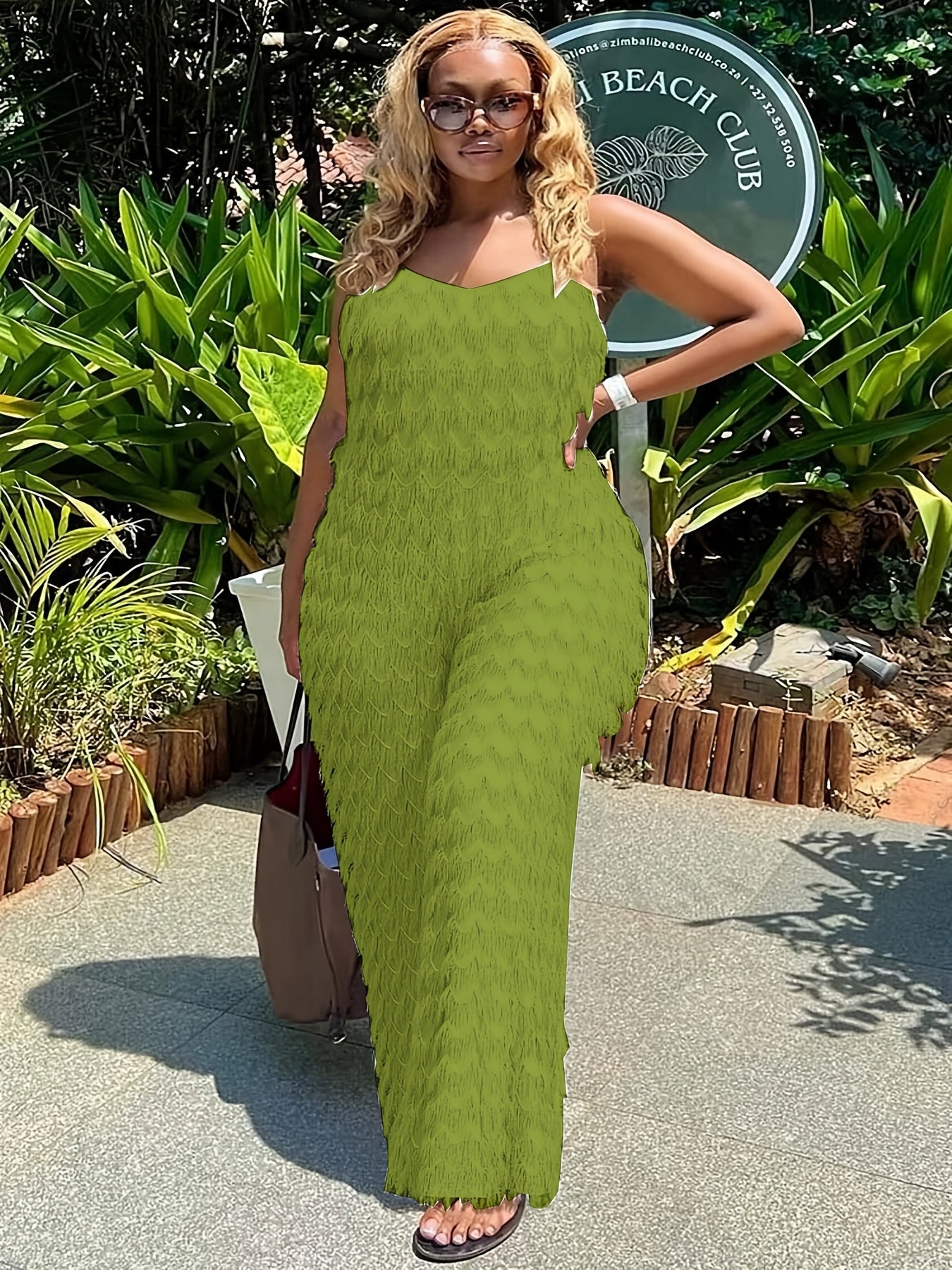 Plus Size Women's Jumpsuit Oversized Wide Strap Bodysuit