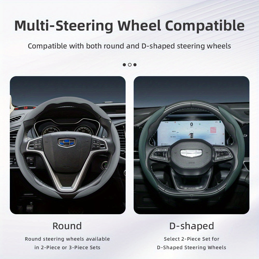 Foam/Leather Steering Wheel Cover Non-Slip Breathable Universal 2-3 Pieces