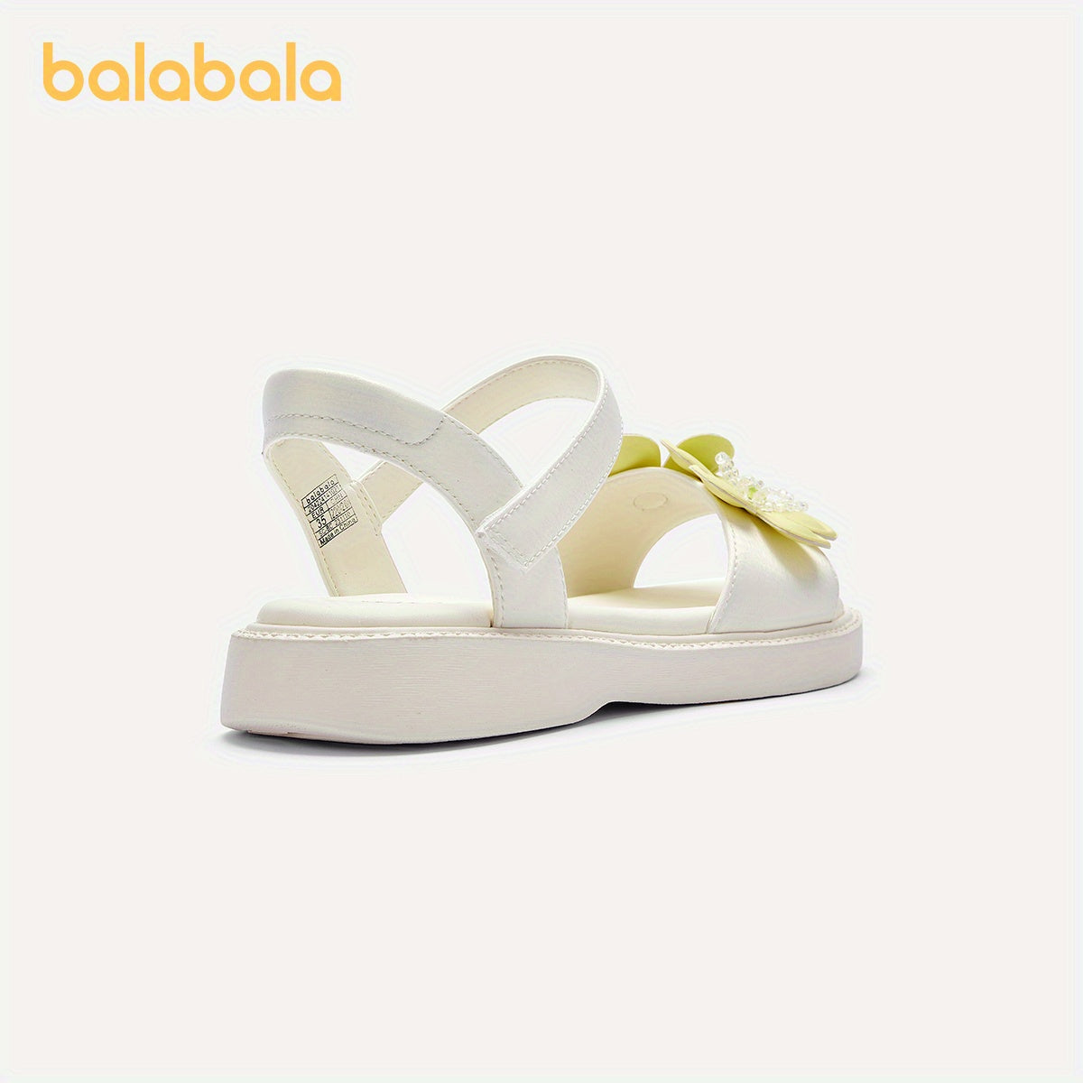 Girls Summer Floral Beaded Sandals with Soft Sole and Hook and Loop Closure