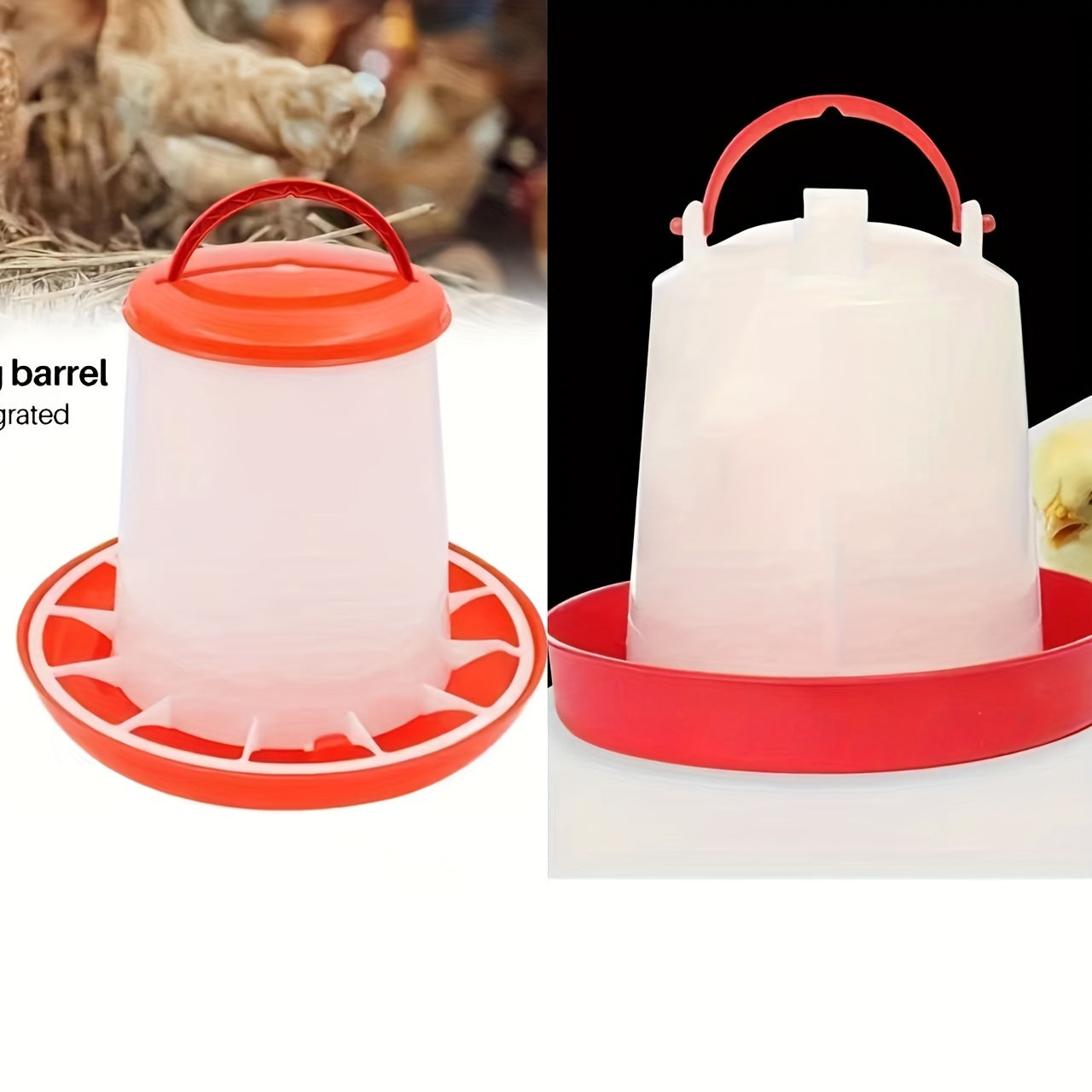 Automatic Bird Waterer and Feeder for Chickens Ducks Geese Quails Small Birds Durable Plastic