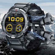 Erkaklar uchun yangi 3 in 1 aqlli soat, quloqchinlar, musiqa, fitnes kuzatuvchi, 1.46 dyuym HD ekran, qo'ng'iroq qilish/olish, dinamik, yozish, sport kuzatuvchi, iOS va Android bilan mos, uzoq kutish vaqti.