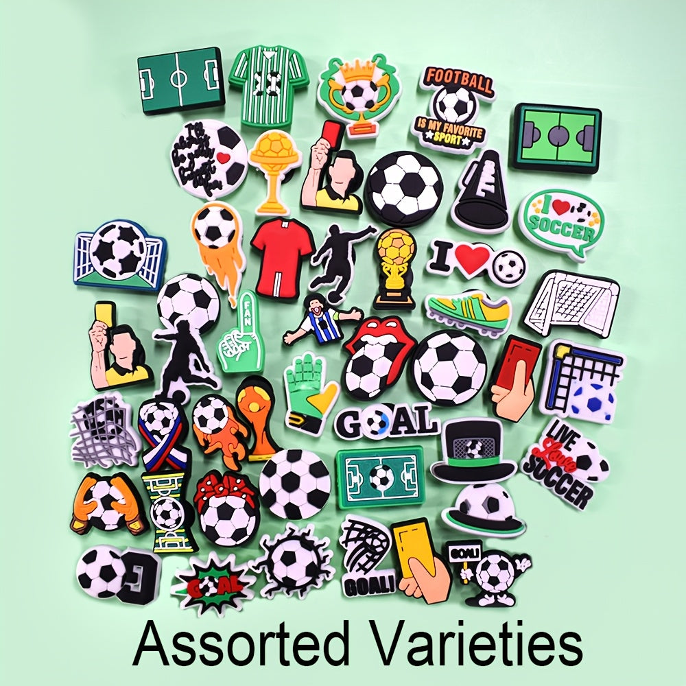 Kids Soccer Shoe Charms Set Soft PVC Sports Jersey Sandal Decorations 30/50/90pcs