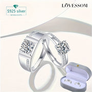 Sterling Silver Moissanite juftlik uzuklari to'ylar, zargarlik, yubiley sovg'asi uchun