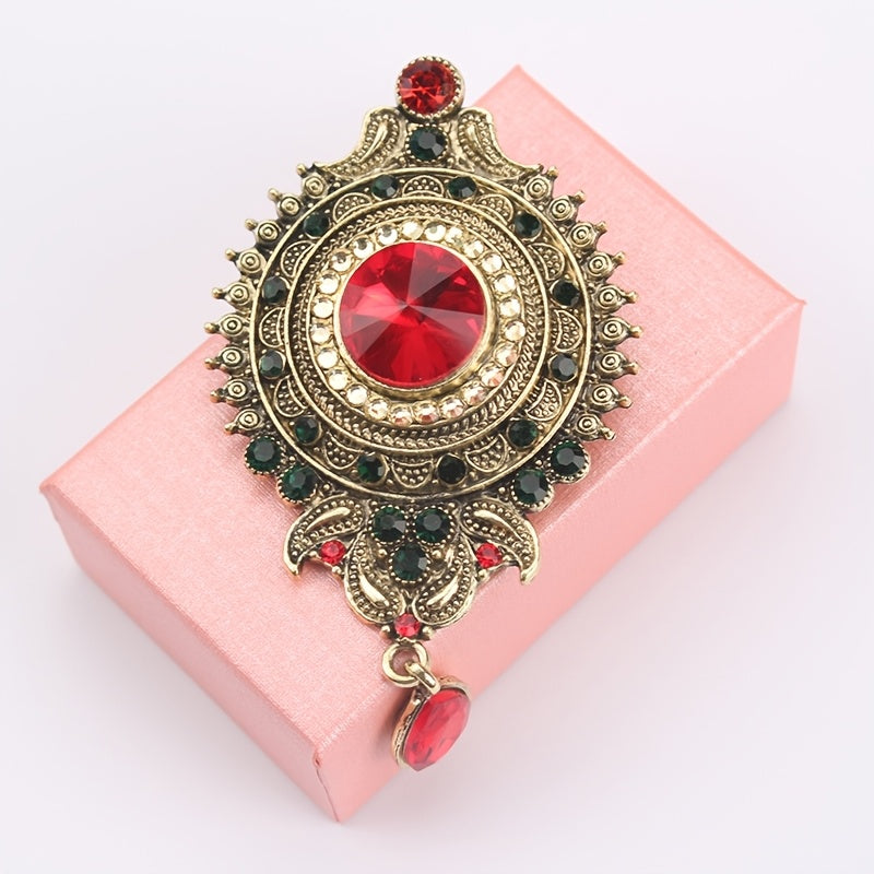 Бохемский брошь-значок из сплава с кристаллами и искусственными жемчужинами для платьев и шарфов