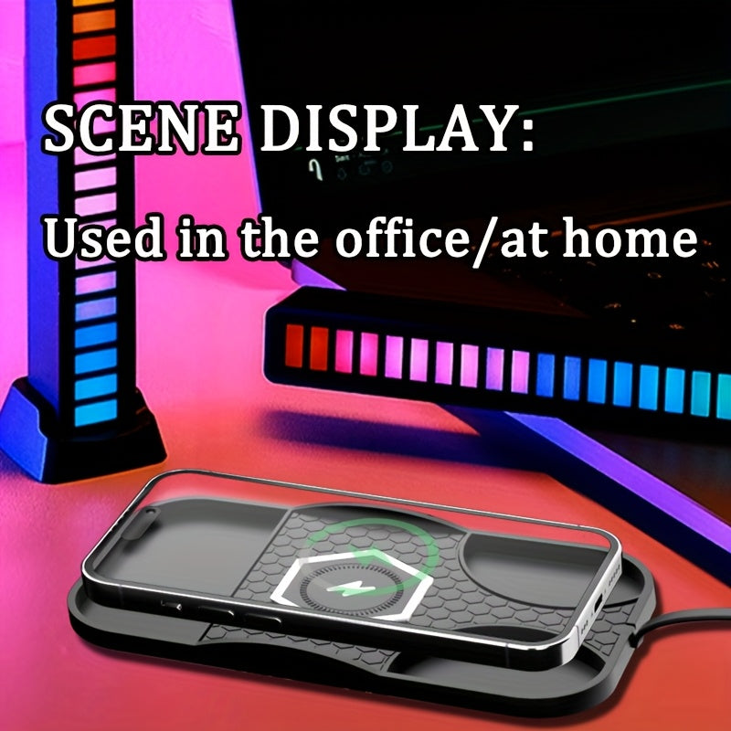 Almohadilla de cargador inalámbrico para coche con carga rápida compatible con Qi para dispositivos iPhone y Samsung