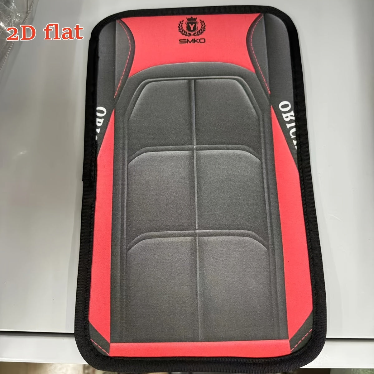 Car Interior Armrest Cover, Rubber, Black and Red, Durable Polyester