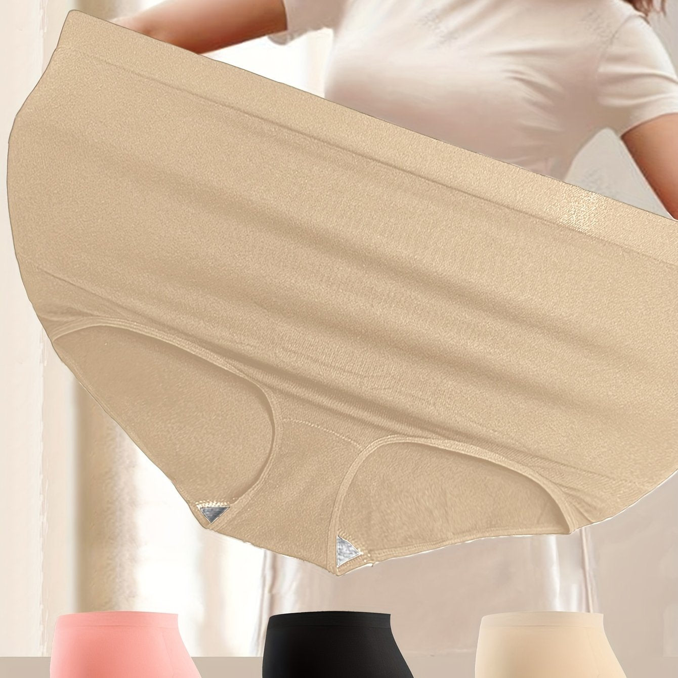 Спортивное женское нижнее белье большого размера с дышащей тканью и высокой талией, черное