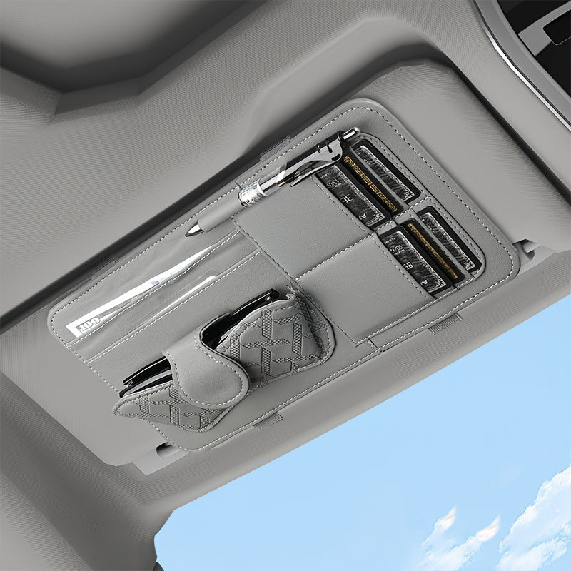 Car Sun Visor Organizer with Glasses, Card and Pen Holders