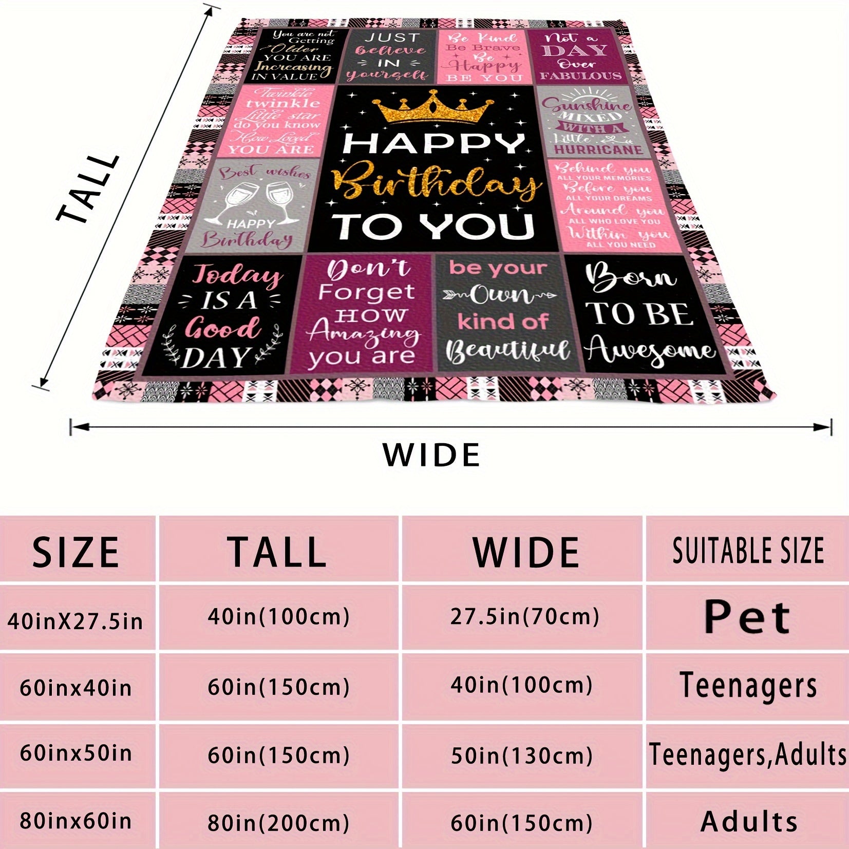 Decorative Blanket for Women Cozy Sofa Throw Gift for Moms Daughters Friends