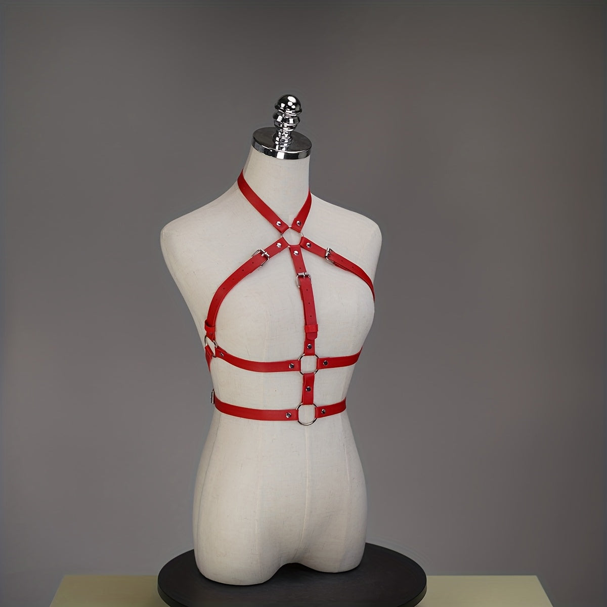 Women's Faux Leather Harness Belt Edgy Punk Style Restraint Accessory