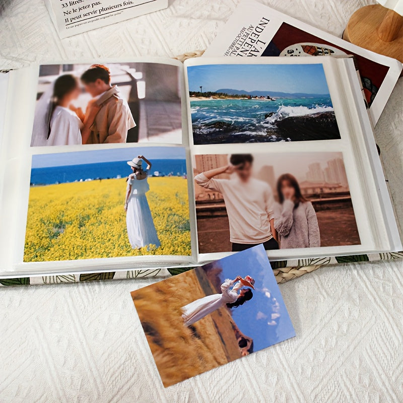 15.24cm x 100 Pocket Cloth Photo Album with Lanyard for Memories and Gifts