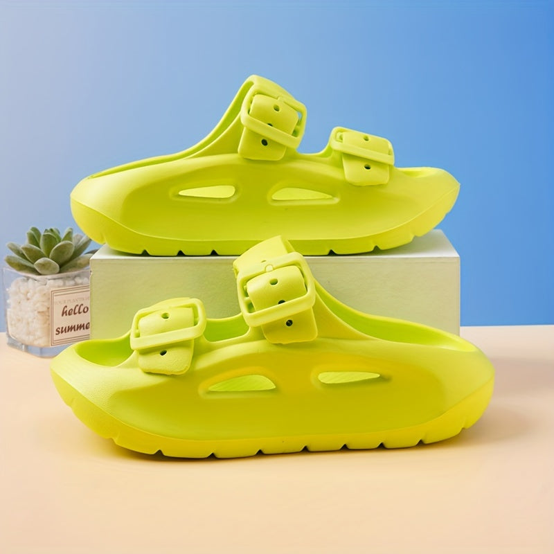 Boys' Kids Casual Solid Color Open Toe Slippers Lightweight Non-slip Indoor for Home Bathroom Spring Summer