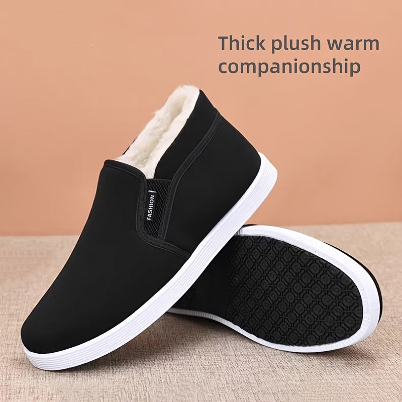 Men's and Women's Winter High-Top Plush Shoes Anti-Slip Rubber Sole Casual Sneakers