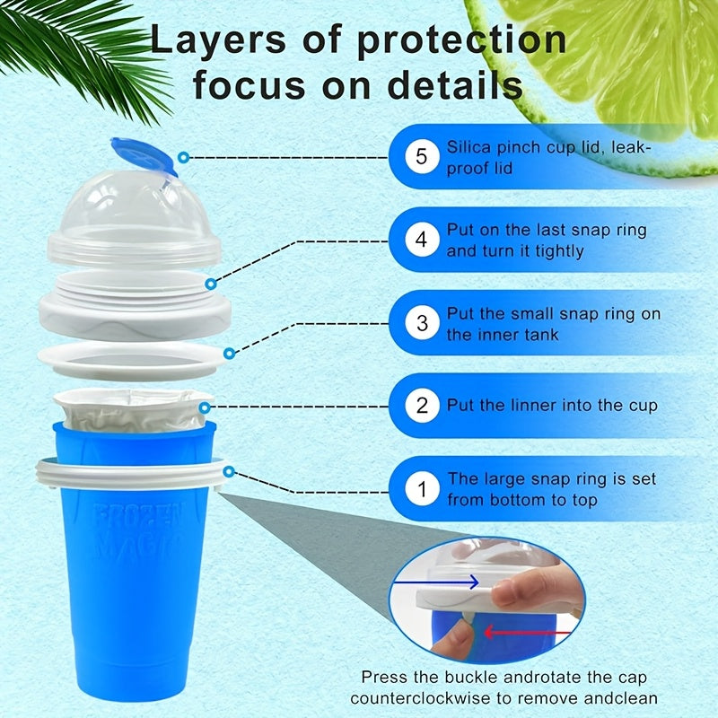 Portable Manual Smoothie Maker No Electricity Needed Quick Freezing Summer Drink Blender