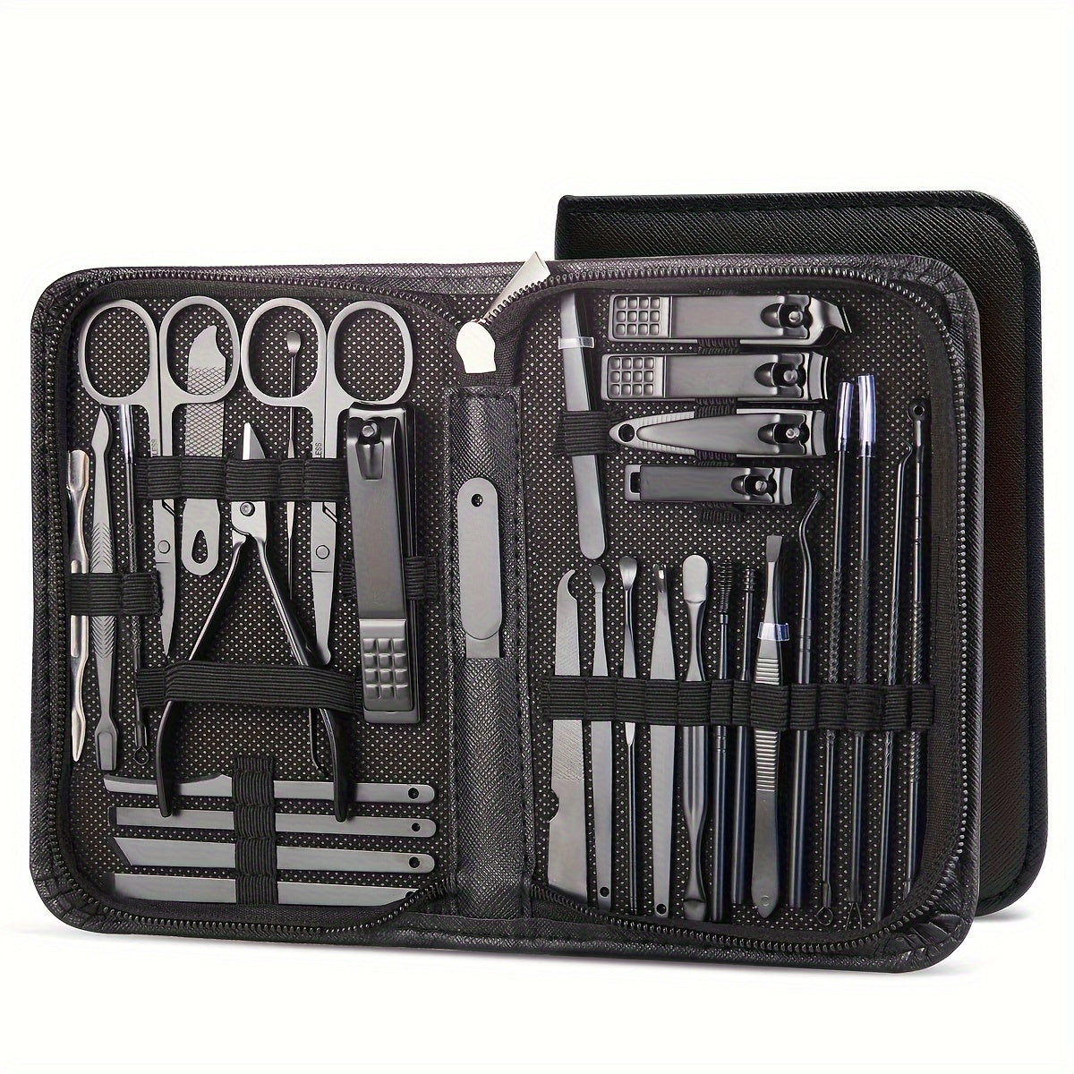 32-Piece Stainless Steel Manicure Set with Nail Clippers and Storage Case