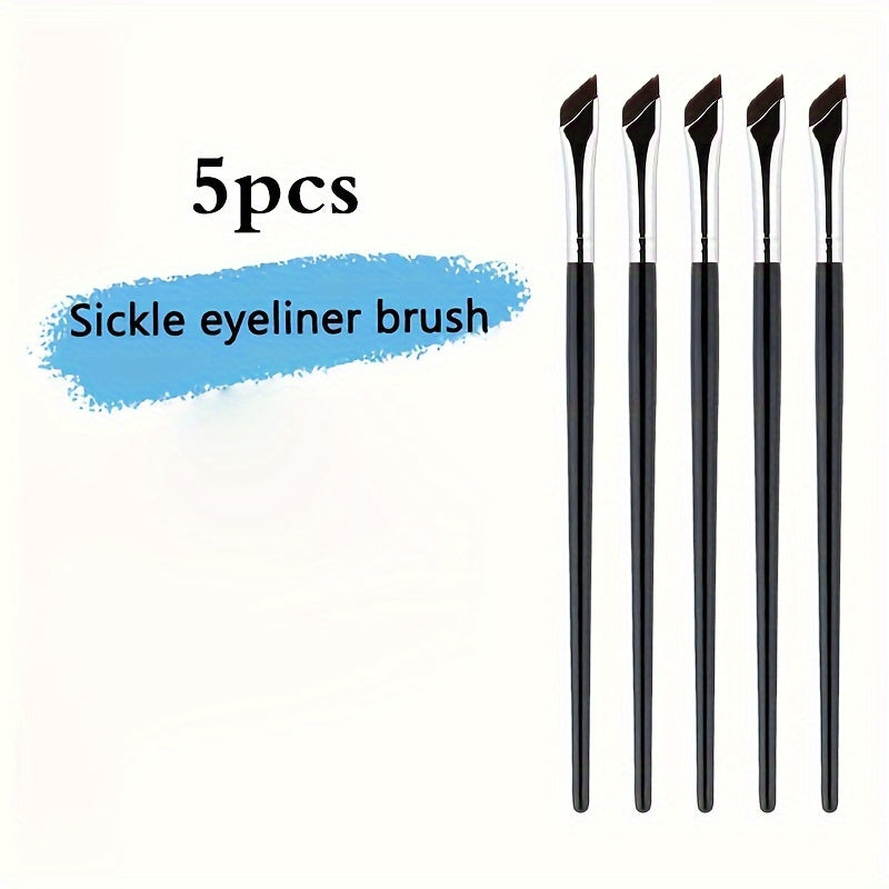 Women Fine Angled Eyeliner Eyebrow Brush Nylon Bristles Precise Makeup