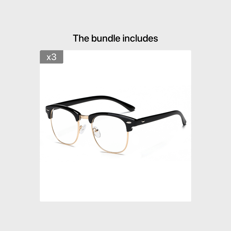 Black Blue Light Blocking Glasses for Men Women Oval Frames Clear Lenses