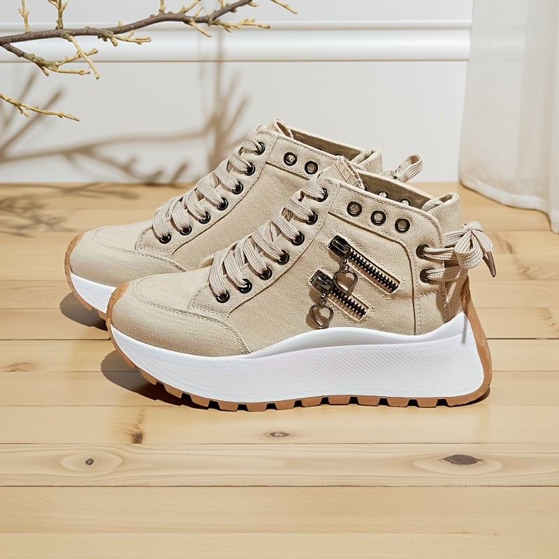 Женские кроссовки high-top casual легкие ретро для всех сезонов бежевый синий