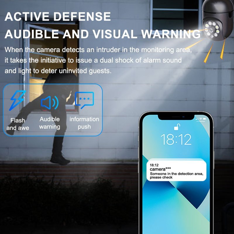 3MP HD WiFi Security Camera with Motion Detection Night Vision and Pan Tilt