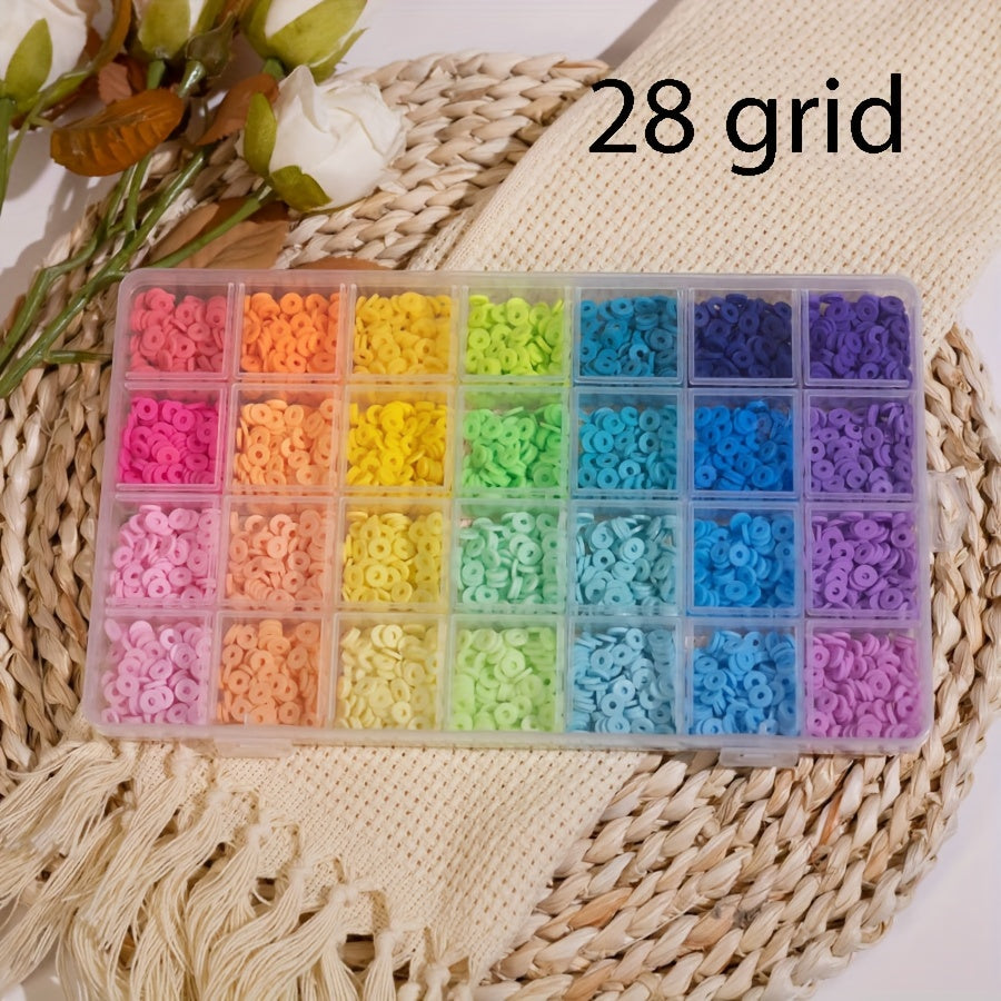 Polymer Clay Beads for Jewelry Making 6mm Flat Round Assorted Colors 10/15/17/24/28 Grids