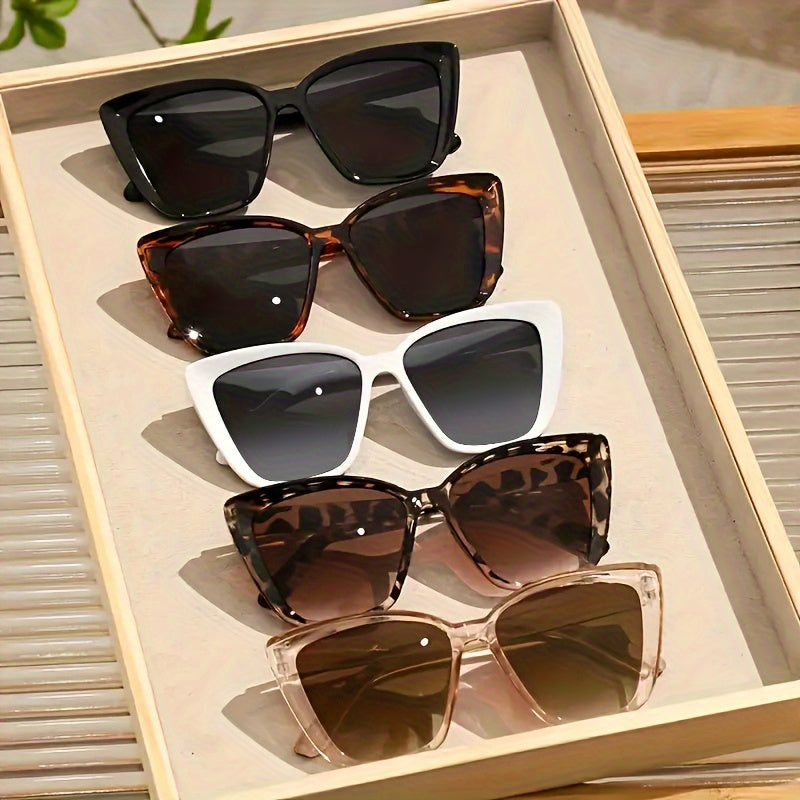 5-Pack Unisex Cat Eye Glasses Polycarbonate Frame Decor Casual Wear