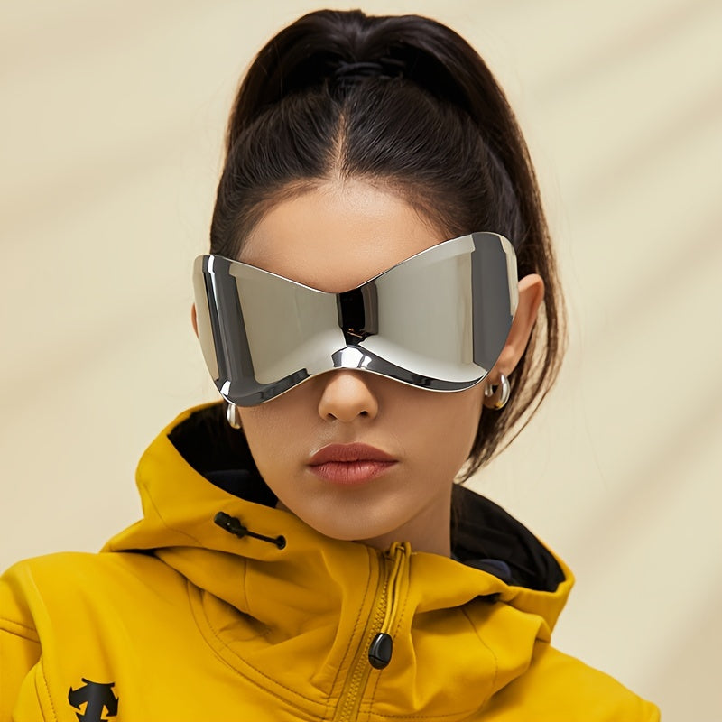 Gafas de moda de estilo envolvente para unisex, montura de plástico ligero, lentes antirreflejos para senderismo y uso diario