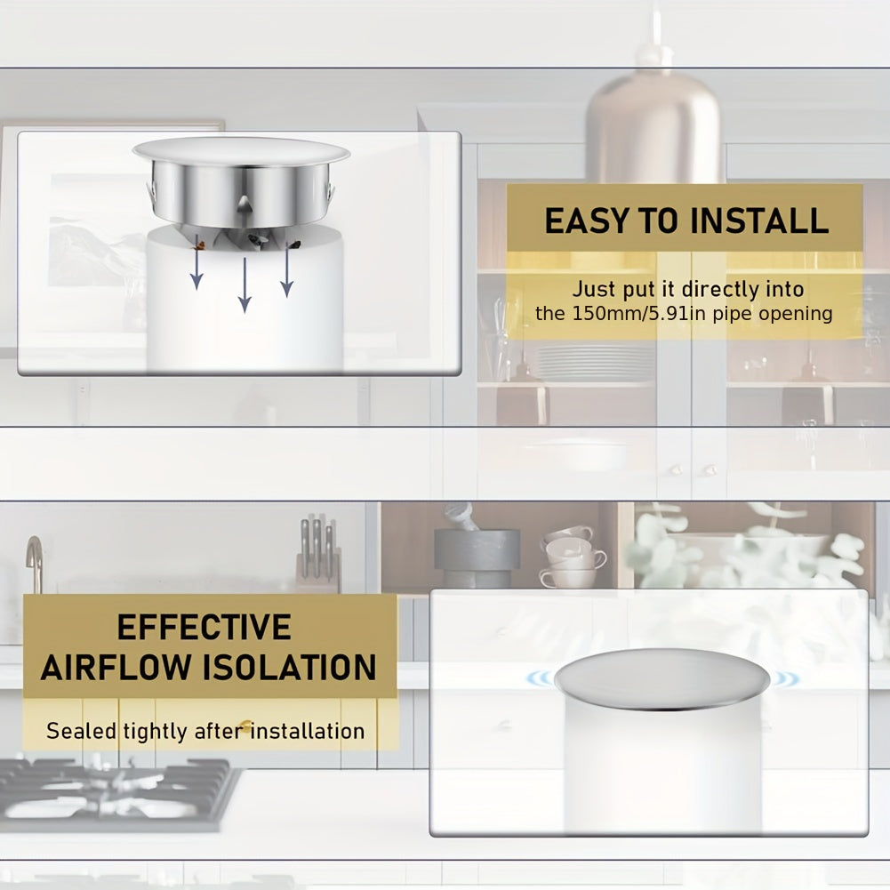 Stainless Steel Chimney Cap for Heat and Cold Air Purifiers 8-Inch PVC Pipe Cover