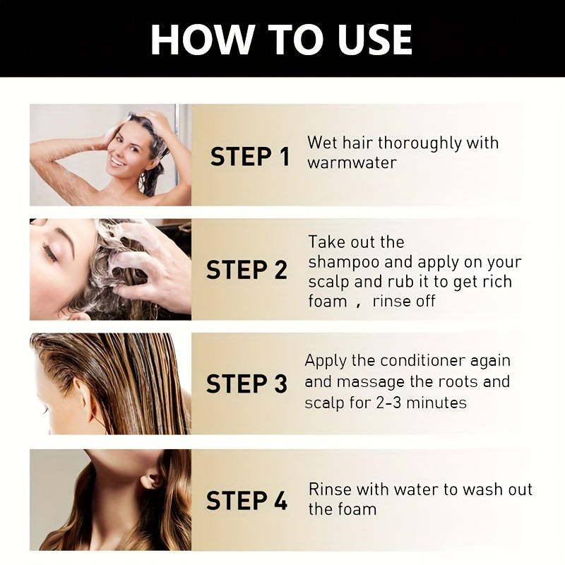 5-Piece Keratin Hair Care Set with Shampoo Conditioner Hair Mask and Essential Oil for Normal Hair