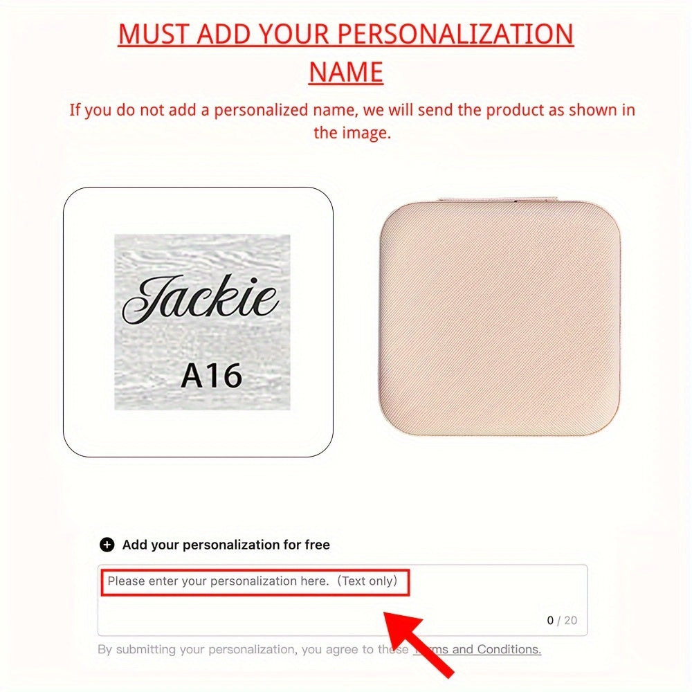 Personalized Jewelry Box for Women Leather Travel Storage Gift for Mom Bridesmaid