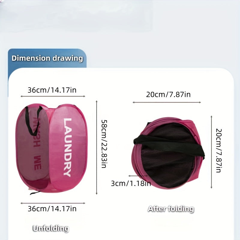 Cesta de ropa plegable con lados de malla, cesta portátil para ropa para baño, dormitorio, residencia universitaria