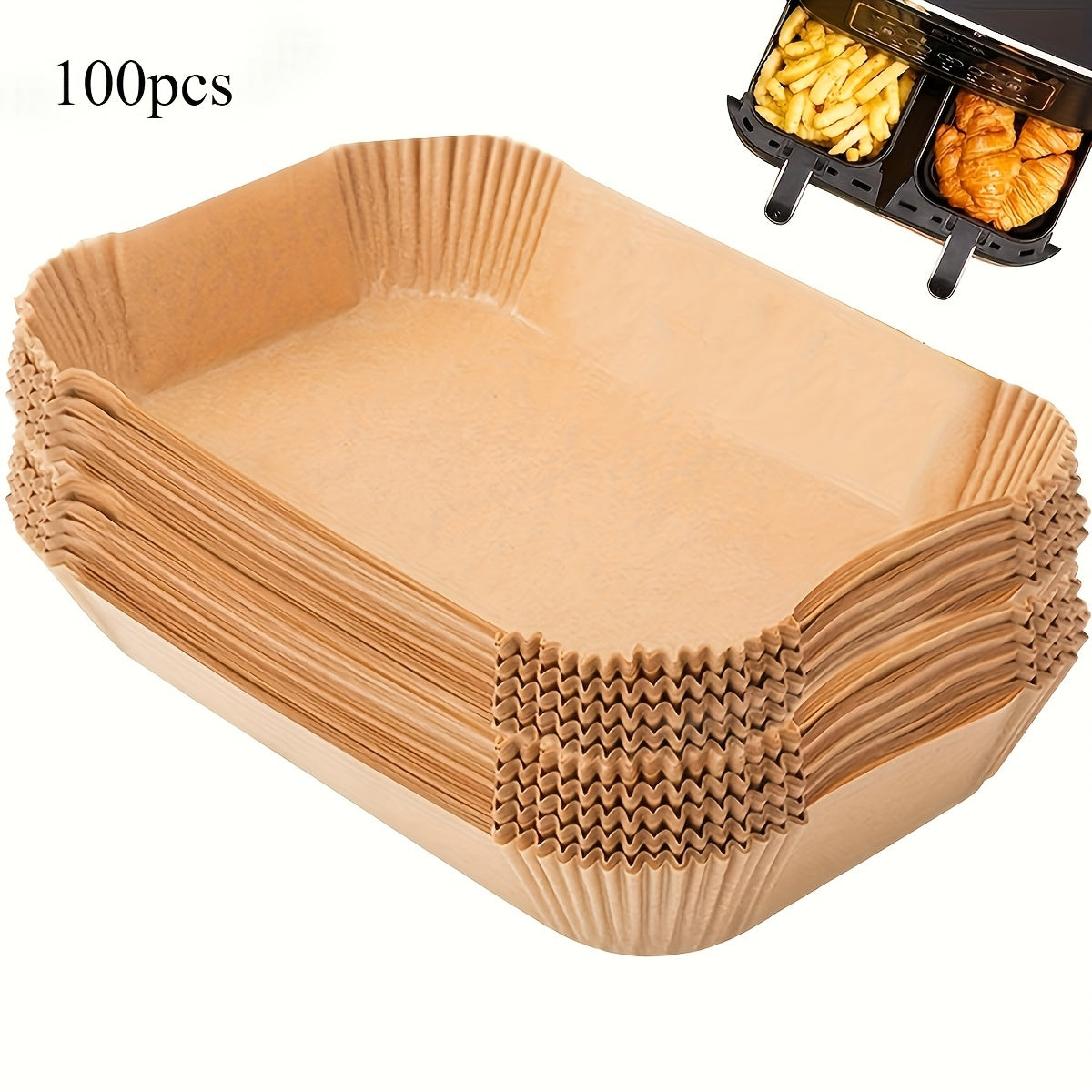 Rectangular Non-Stick Air Fryer Liner Baking Paper Oil Water Resistant Kitchen Accessory