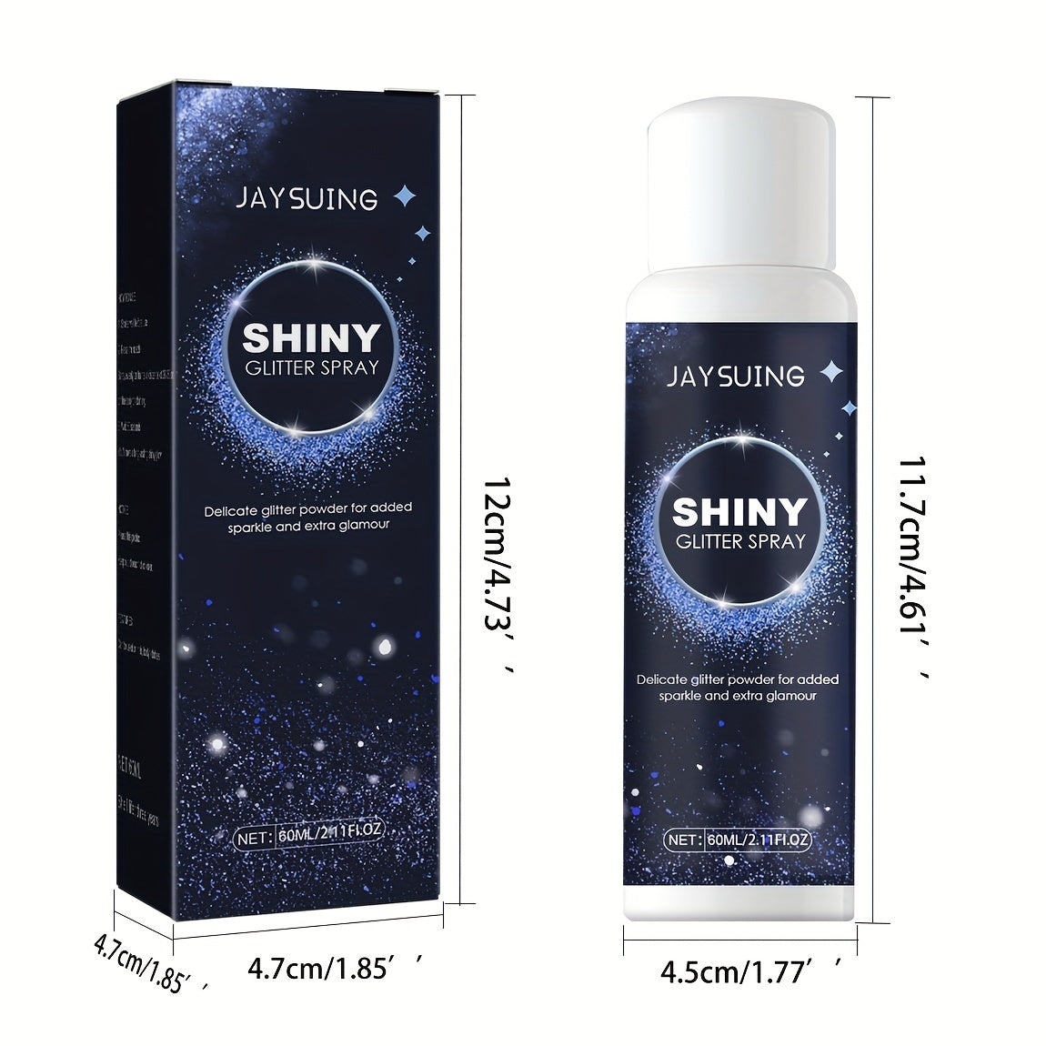 Unisex Silver Glitter Hairspray Shimmer Hair Body Highlight Spray for Parties